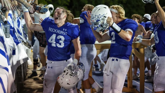 Bishop Miege Kansas at Rockhurst Missouri football 9-22-23 David Smith 23737